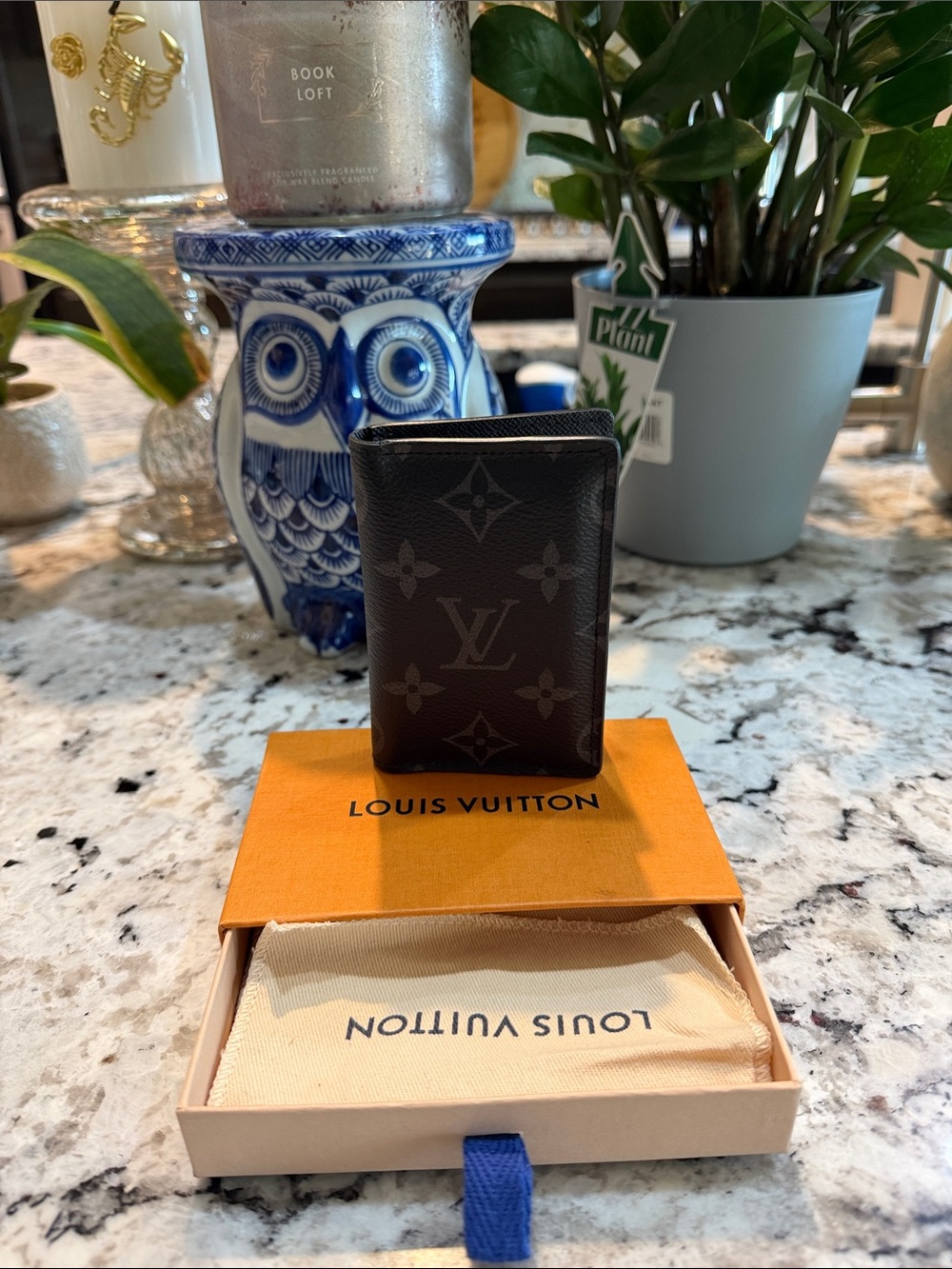 Louis Vuitton Black Monogram Compact Card Case